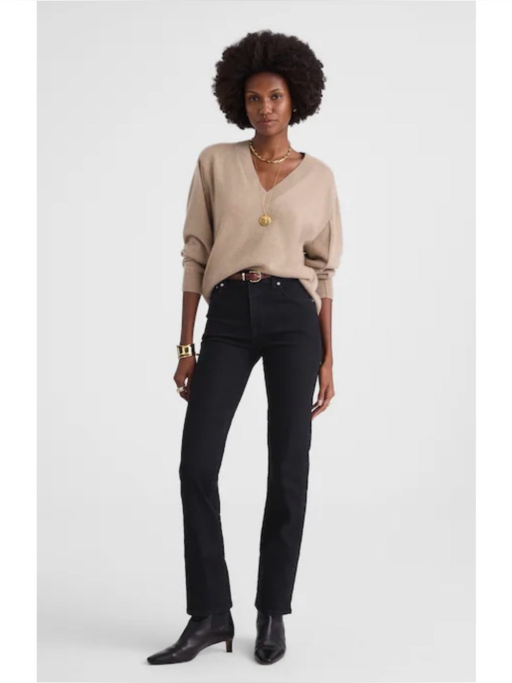 NWT Madewell The Petite Longline Straight Jean Black Frost